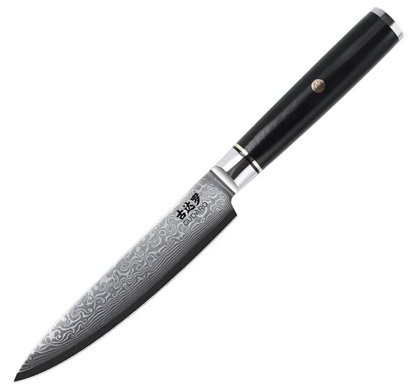 Gudaro - Damaškový univerzální kuchyňský nůž AKIRO 5", délka 12,5 cm, černá