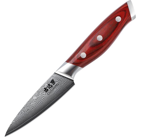 Gudaro - Damaškový kuchyňský nůž KENSHO 3,5", 67 vrstev oceli, délka 9,5 cm