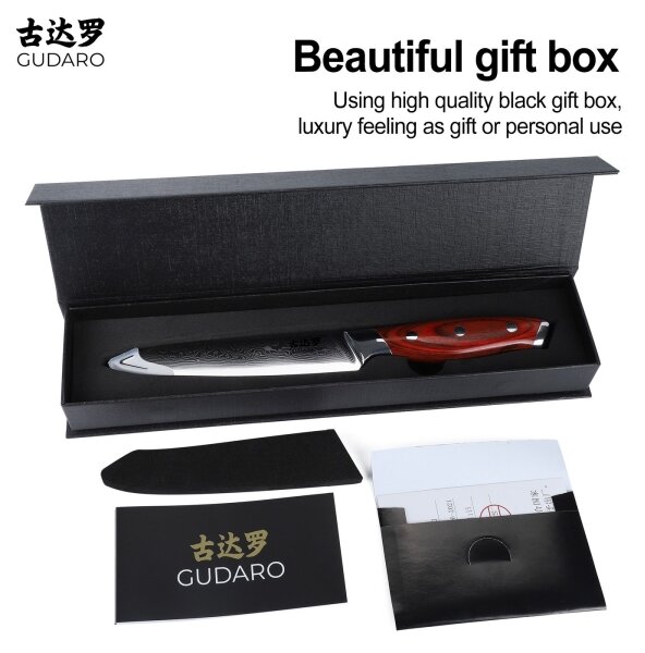 Gudaro - Damaškový univerzální kuchyňský nůž KENSHO 5", délka 12,5 cm