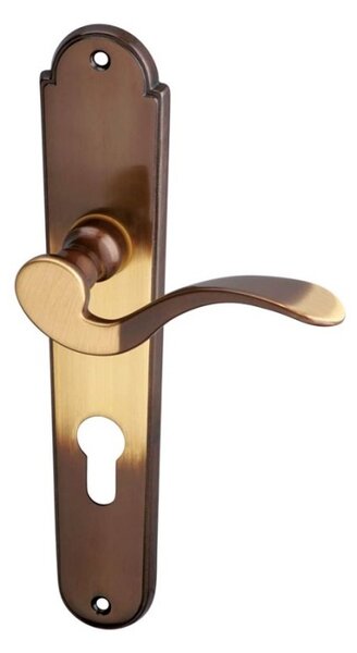 AC-T SERVIS Dveřní klika KAMPA bronz - oválné štítové kování 72 mm Provedení štítu: Koule/klika - levá