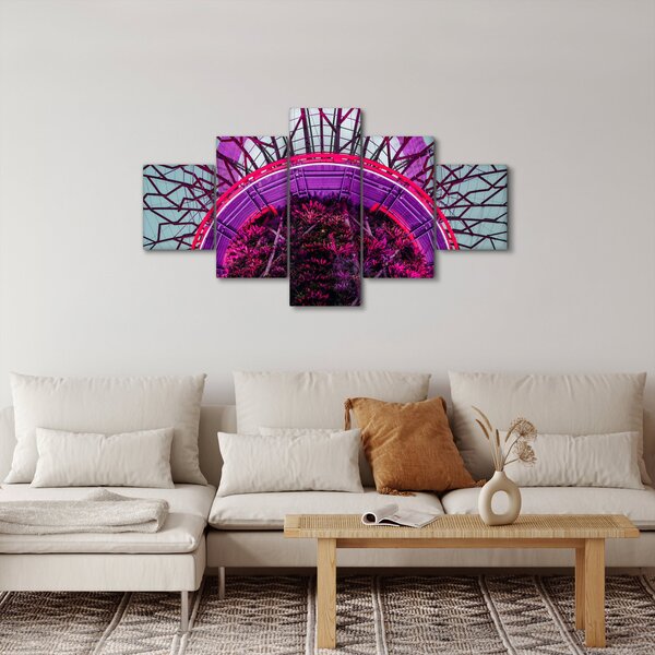 Abstraktní obraz - fialové větve (125x70 cm)