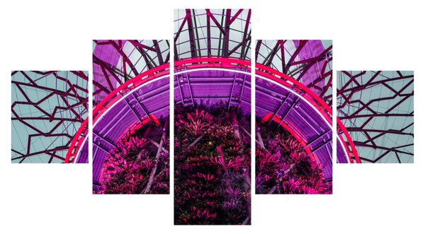 Abstraktní obraz - fialové větve (125x70 cm)