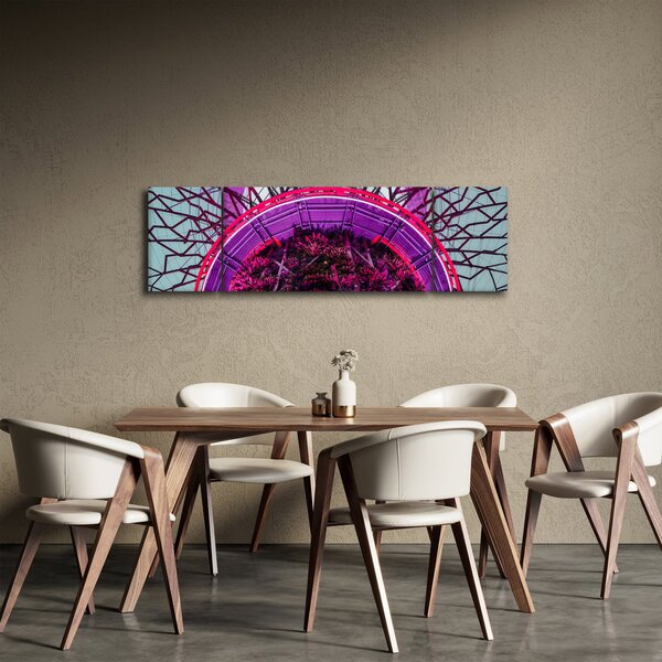 Abstraktní obraz - fialové větve (170x50 cm)