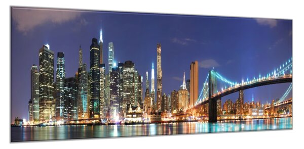 Obraz skleněný město New York Manhattan - 30 x 60 cm