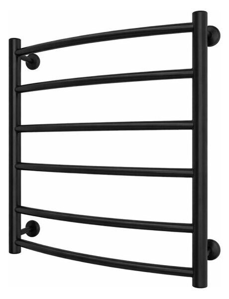 Koupelnový žebříkový radiátor INOX CLASSIC 122W/230V 57x53 cm nerez/černá