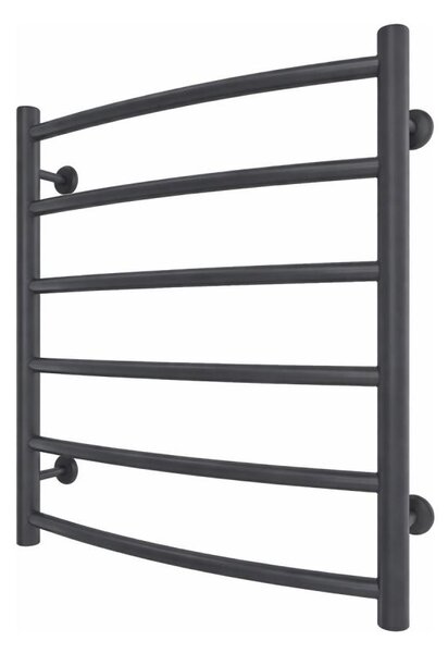 Koupelnový žebříkový radiátor INOX CLASSIC 122W/230V 57x53 cm nerez/antracit