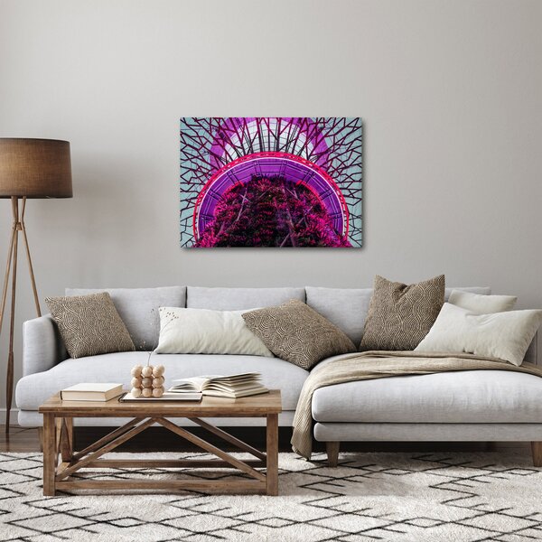 Abstraktní obraz - fialové větve (70x50 cm)
