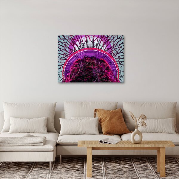 Abstraktní obraz - fialové větve (70x50 cm)
