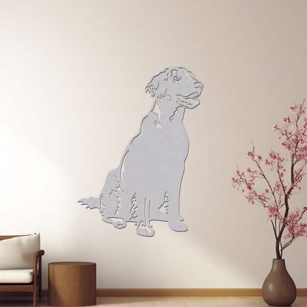Dřevěný obraz psa Flat coated retriever | Rozměry (cm): 30x40 | Zvolte barvu dekoru: Javor