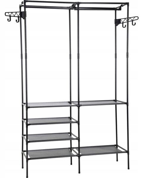 Šatní skříň na oblečení STORAGE SOLUTIONS 108 x 36 x 170 cm Černá