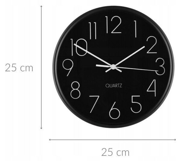 Nástěnné hodiny 4Living černé 25 cm