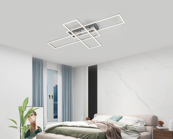 STROPNÍ LED SVÍTIDLO, 82,5/55/8 cm Novel - Stropní svítidla