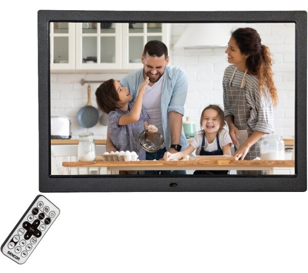 Sencor-Digitální fotorámeček 15,4" s reproduktorem 230V černá + dálkové ovládání