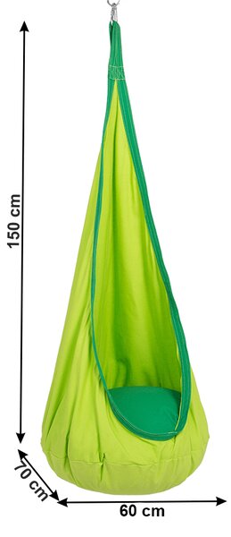HezkýNábytek.cz Závěsné houpací křeslo Sentra (zelená). 1021457