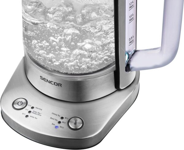 Sencor - Rychlovarná konvice s termoregulací 1,5 l 1500W/230V nerez