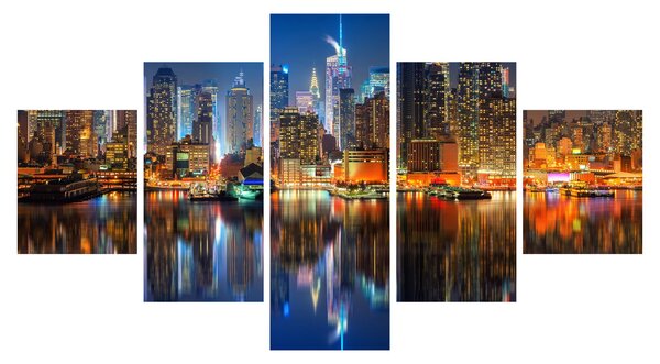 Obraz Manhattanu v noci (125x70 cm)