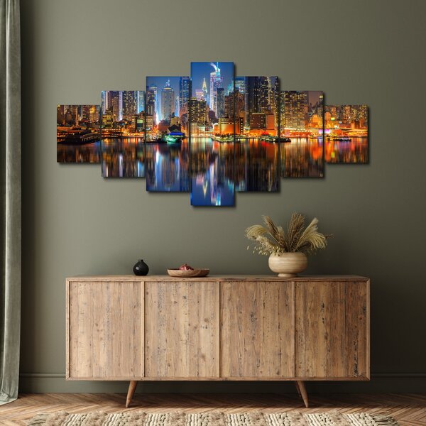 Obraz Manhattanu v noci (210x100 cm)