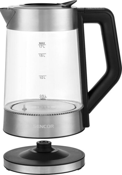 Sencor - Rychlovarná konvice s termoregulací 1,7 l 2200W/230V matný chrom/černá