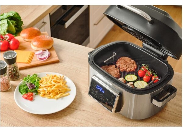 Sencor - Multifunkční horkovzdušná fritéza a gril 1660W/230V 6 l m. chrom/černá