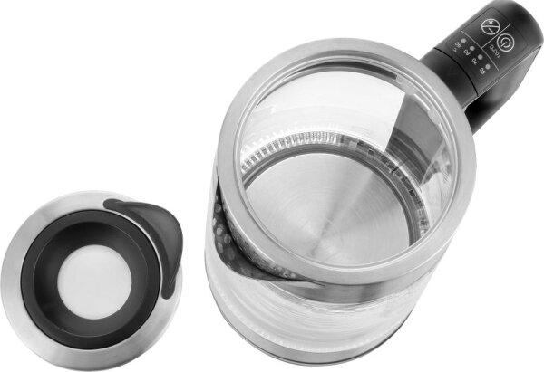 Sencor - Rychlovarná konvice s termoregulací 1,7 l 2200W/230V matný chrom/černá