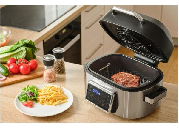 Sencor - Multifunkční horkovzdušná fritéza a gril 1660W/230V 6 l m. chrom/černá