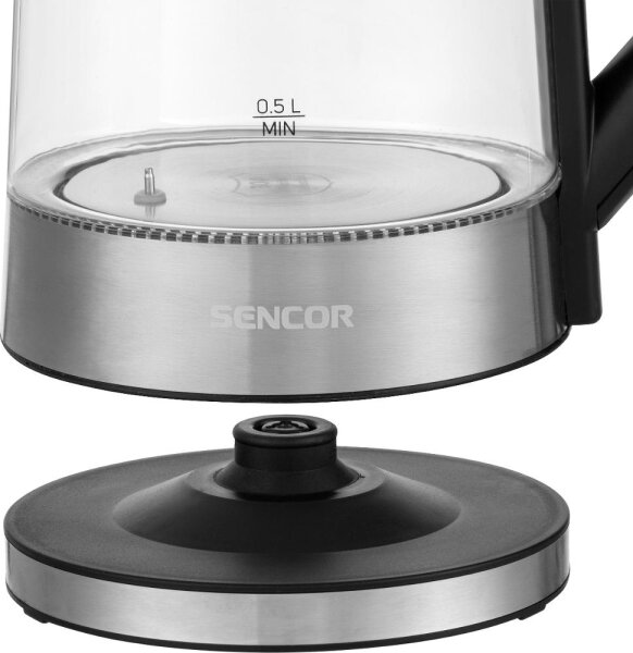 Sencor - Rychlovarná konvice s termoregulací 1,7 l 2200W/230V matný chrom/černá