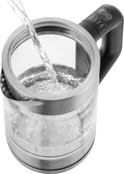 Sencor - Rychlovarná konvice s termoregulací 1,7 l 2200W/230V matný chrom/černá