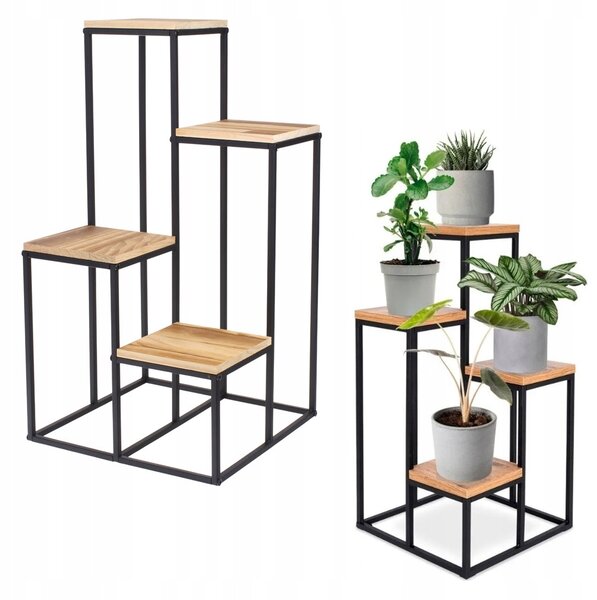 Držák Na Květináč stojící kovový Mogren Craft LoftInspired stojan na květiny 68 cm
