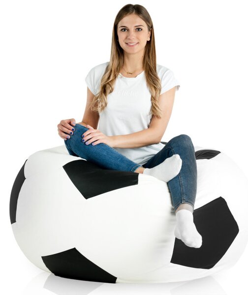 Sedací vak Fotbal černý ekokůže