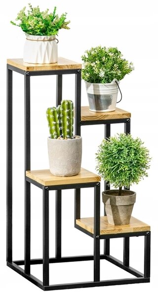 Držák Na Květináč stojící kovový Mogren Craft LoftInspired stojan na květiny 68 cm
