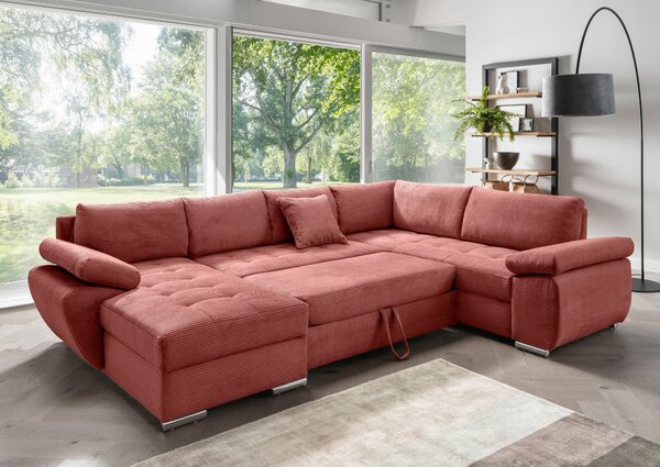 SEDACÍ SOUPRAVA, textil, korály Livetastic - Sedací soupravy, Online Only