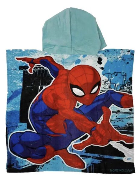 Dětské pončo SPIDER MAN modrý 55x110cm Setino