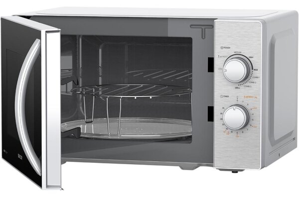 Sencor - Mikrovlnná trouba s funkcí grilu 700W/1000W/230V 20 l matný chrom