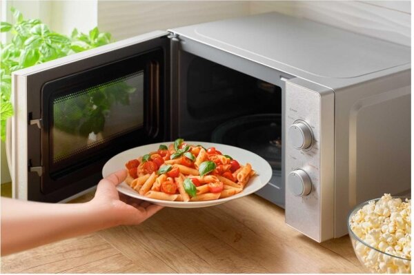 Sencor - Mikrovlnná trouba s funkcí grilu 700W/1000W/230V 20 l matný chrom
