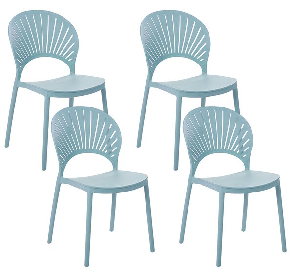 Sada 4 jídelních židlí modré OSTIA