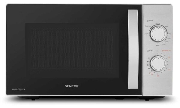 Sencor - Mikrovlnná trouba s funkcí grilu 700W/1000W/230V 20 l matný chrom
