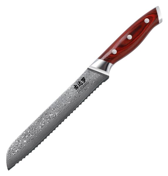 Gudaro-Damaškový kuchyňský nůž na pečivo KENSHO 8", 67 vrstev oceli, délka 20 cm