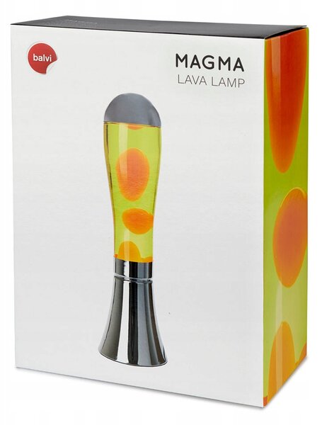 Lávová lampa 45 cm ŽLUTÁ magma Stříbrná