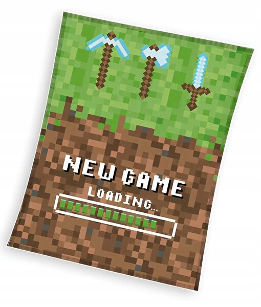 Dětská deka Carbotex 200 x 150 cm, vícebarevná, motiv Minecraft
