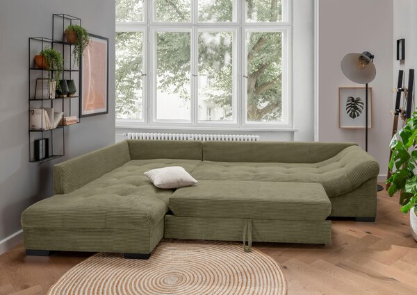 ROHOVÁ SEDAČKA, textil, olivově zelená P & B - Sedací soupravy, Online Only