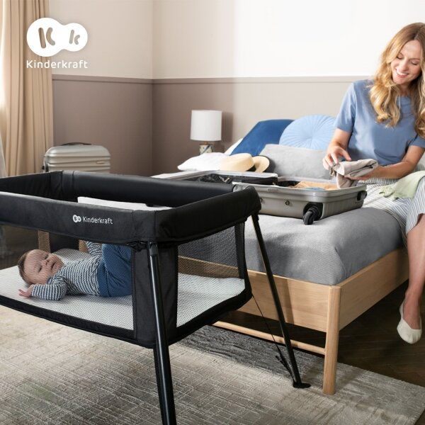 KINDERKRAFT - Cestovní postýlka 3v1 CAMI černá