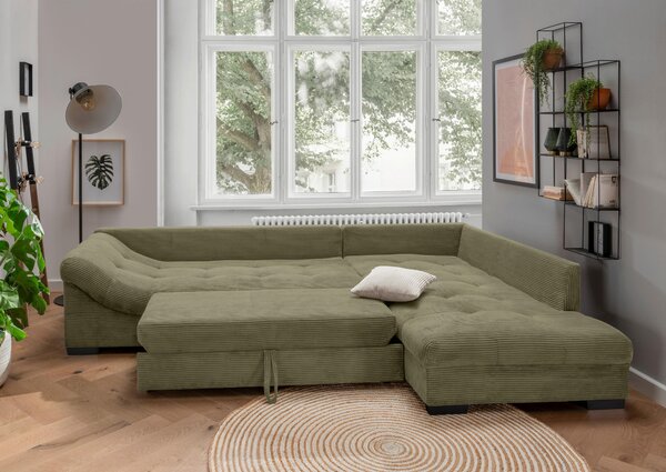 ROHOVÁ SEDAČKA, textil, olivově zelená P & B - Sedací soupravy, Online Only