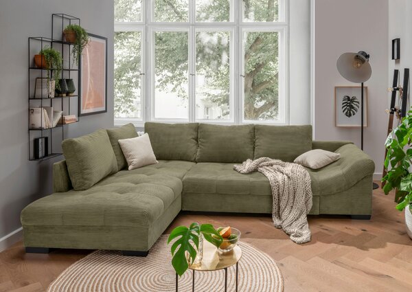 ROHOVÁ SEDAČKA, textil, olivově zelená P & B - Sedací soupravy, Online Only
