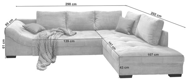ROHOVÁ SEDAČKA, textil, světle modrá P & B - Sedací soupravy, Online Only