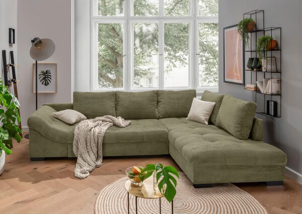 ROHOVÁ SEDAČKA, textil, olivově zelená P & B - Sedací soupravy, Online Only