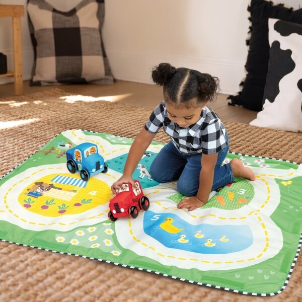 Baby Einstein - Dětská hrací deka BUSY BARNYARD 4xAA