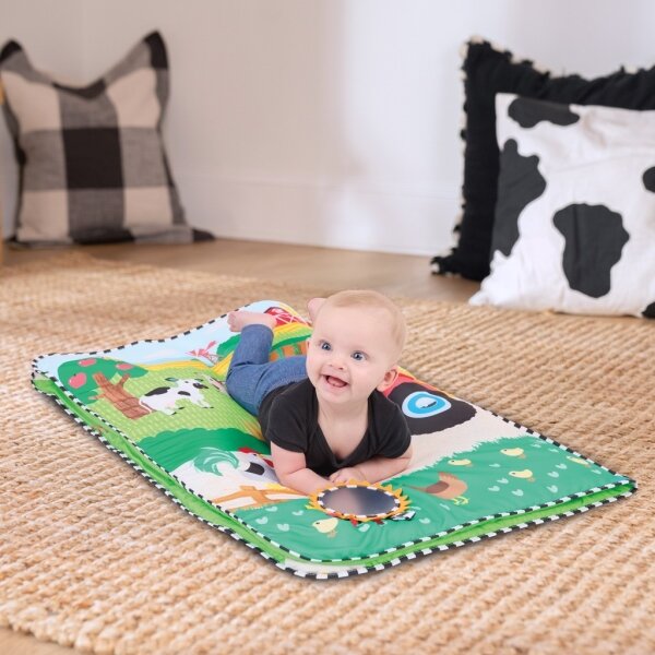 Baby Einstein - Dětská hrací deka BUSY BARNYARD 4xAA