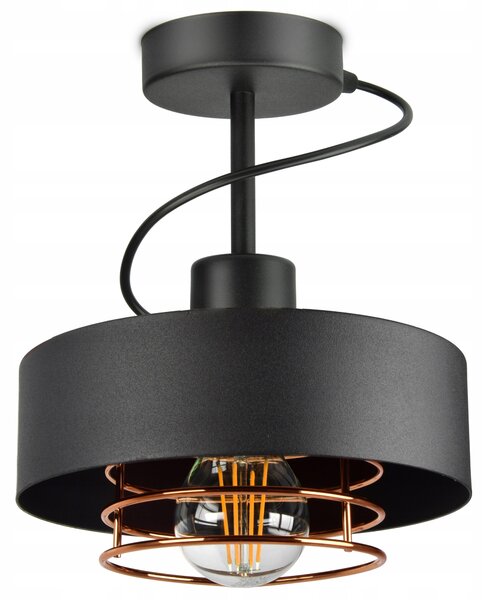 Závěsné svítidlo Luxolar černé kovové s mědí 24 cm E27 moderní