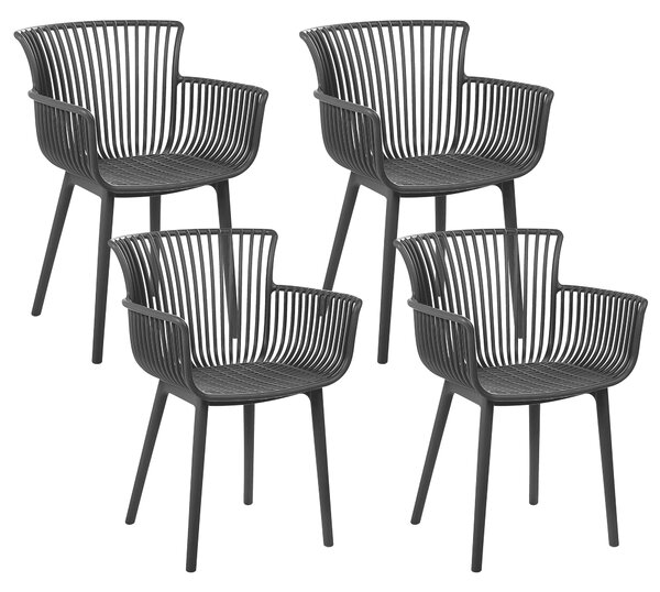 Sada 4 jídelních židlí černé PESARO
