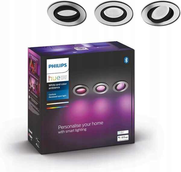 Stropní bodové svítidlo kulatý Philips Hue stříbrné